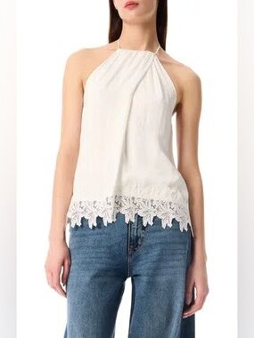 Biarritz Lace Trim Halter Top by Robert Rodriguez NWT